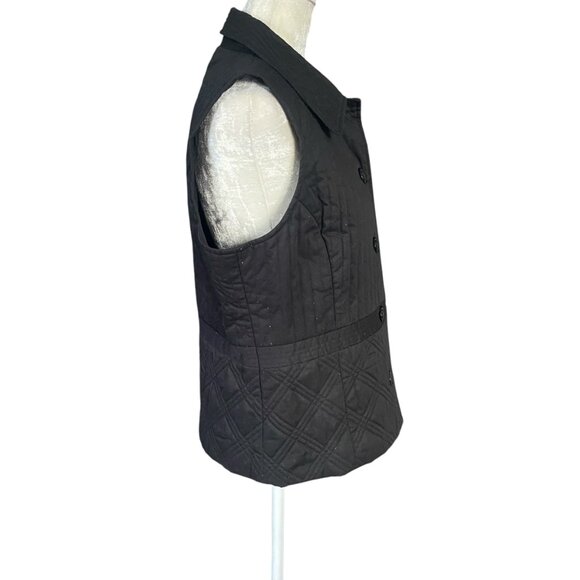 Orvis small 6/8 women's black sleeveless button down collared vest fall winter - Picture 3 of 8